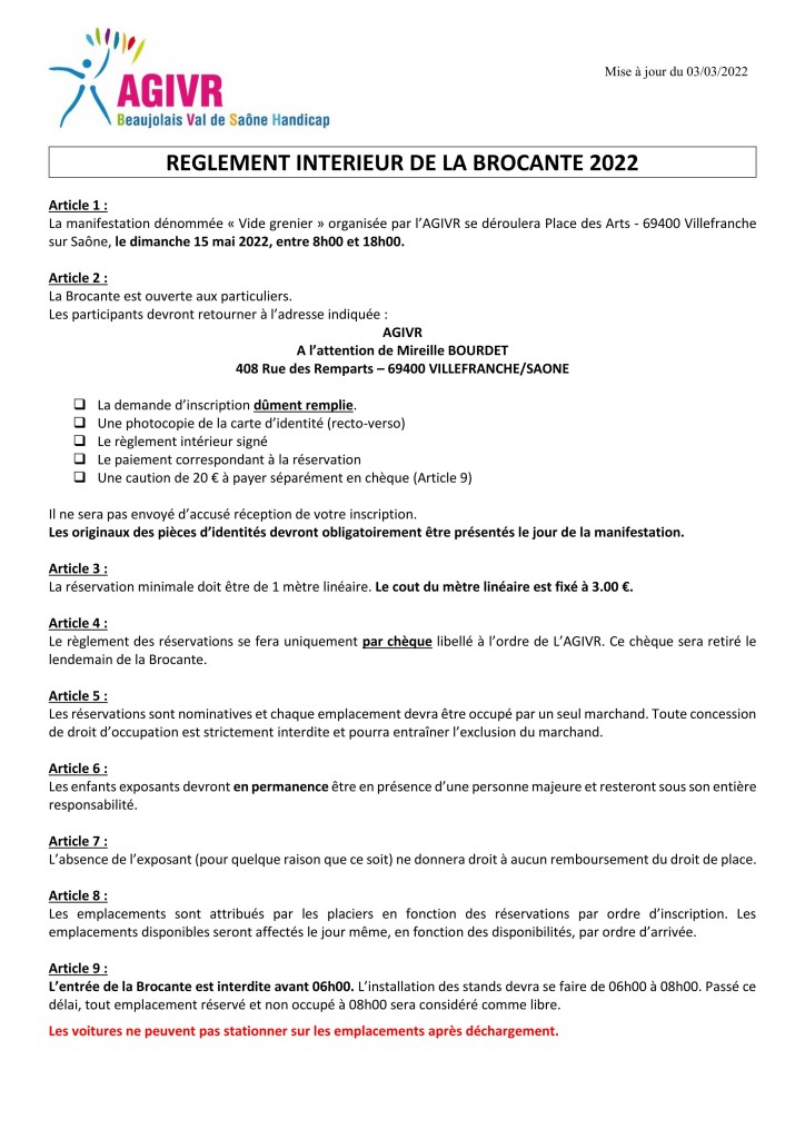 REGLEMENT INTERIEUR Brocante Agivr - mai 2022_page 1